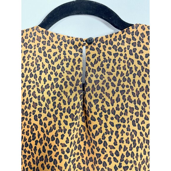 Vintage 90s flowy leopard print short sleeved blouse - Picture 5 of 6